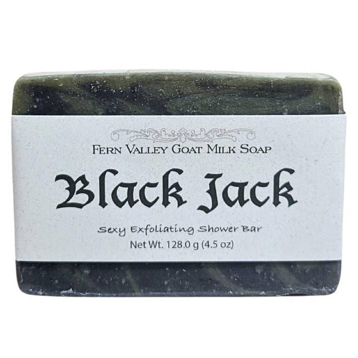 Savon naturel au lait de chèvre | Gommage exfoliant sexy pour hommes | Black Jack pour la vente par Fern Valley Goat Milk Soap