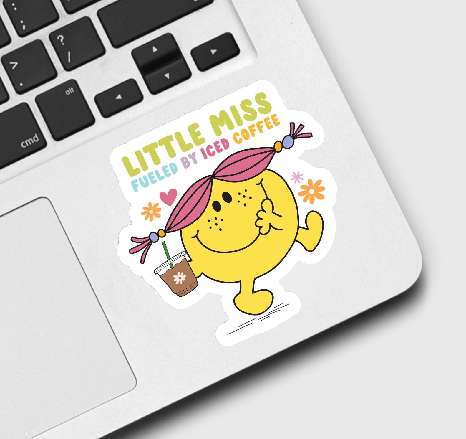 Ace the Pitmatian Co - Wholesale Sticker - Little Miss Fueled By Iced Coffee Sticker1