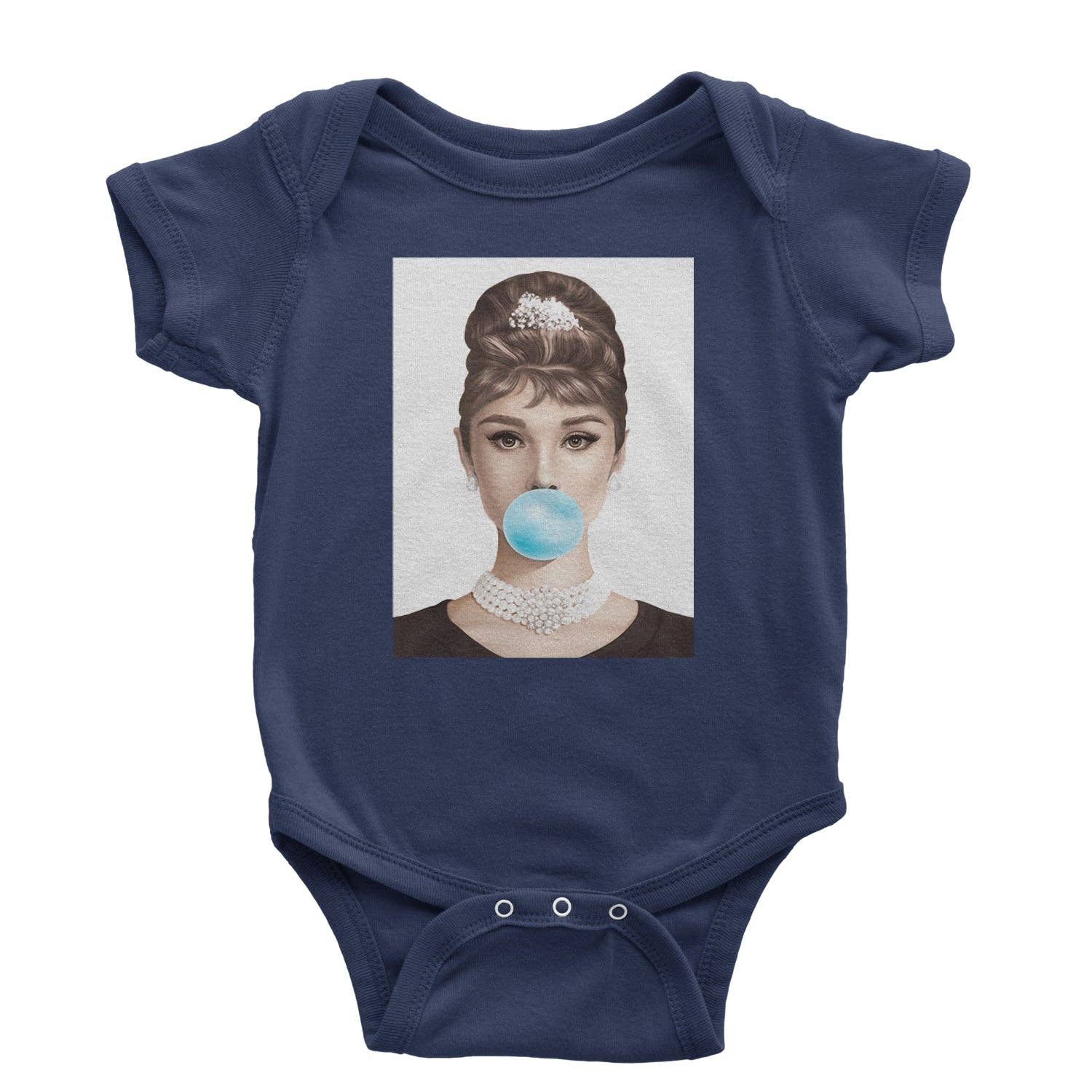 Expression Tees - Vente Body (sans pieds) – bébé - Barboteuse une pièce et t-shirt pour tout-petit Audrey Hepburn Chewing Bubble Gum American Icone5