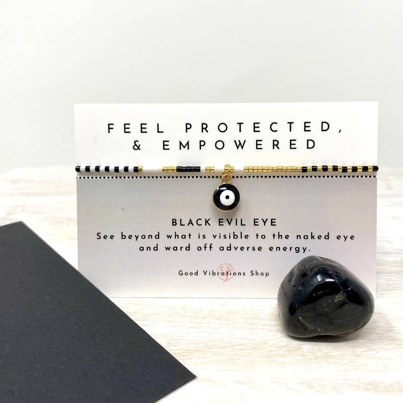 Good Vibrations Shop - Wholesale Beaded Bracelet - Eye of Protection Bracelet ⎮ Black1