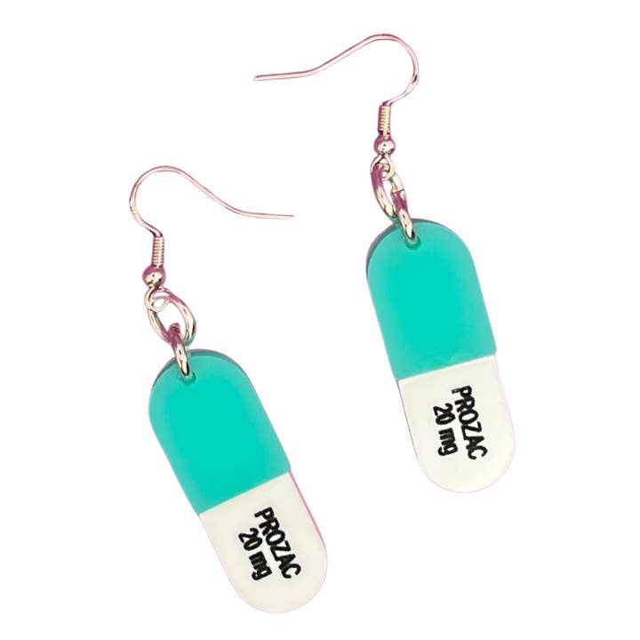 Prozac Earrings for wholesale by The Spooky Haus