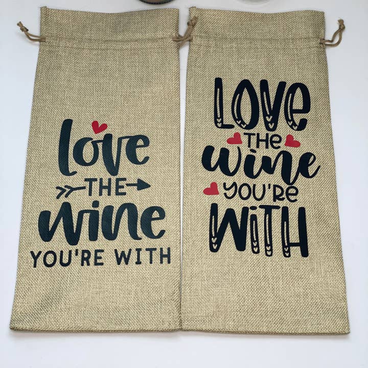 Älska vinet du är med vin väska för wholesale av Creations By Eliza D