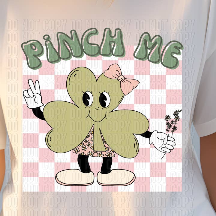 K and M Designs - Wholesale Sublimation Transfer - Pinch Me Bow DTF Transfer0
