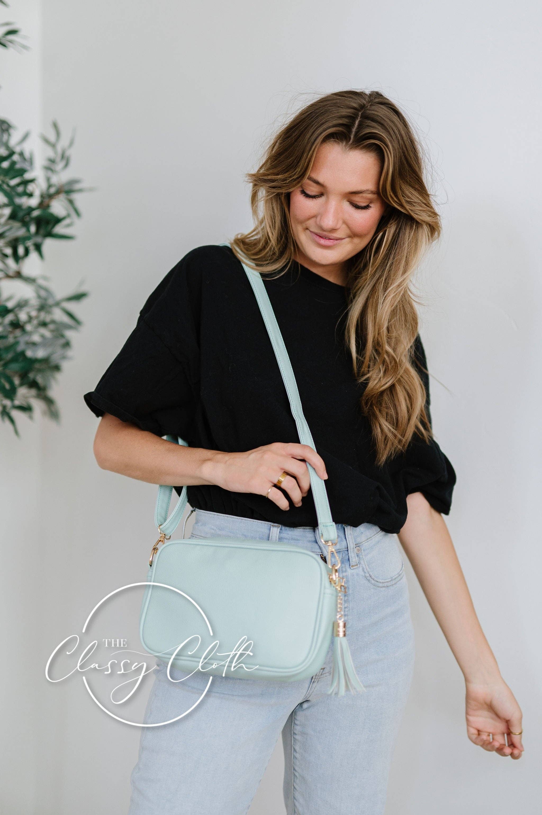 The Classy Cloth WS - Wholesale Crossbody Bag - Women's - Clara Crossbody Bag R - Sea Glass - Flower Power RTS4