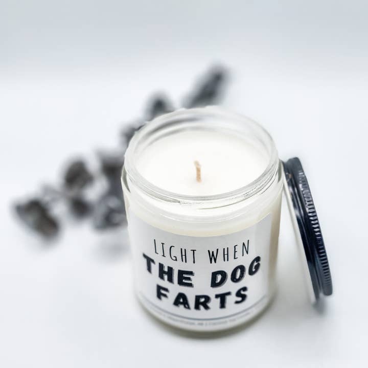 Dark Horse Handcrafted - Wholesale Jar/Filled Candle - Light when Dog Farts - Funny, Rude, Sweary Candle, Naughty