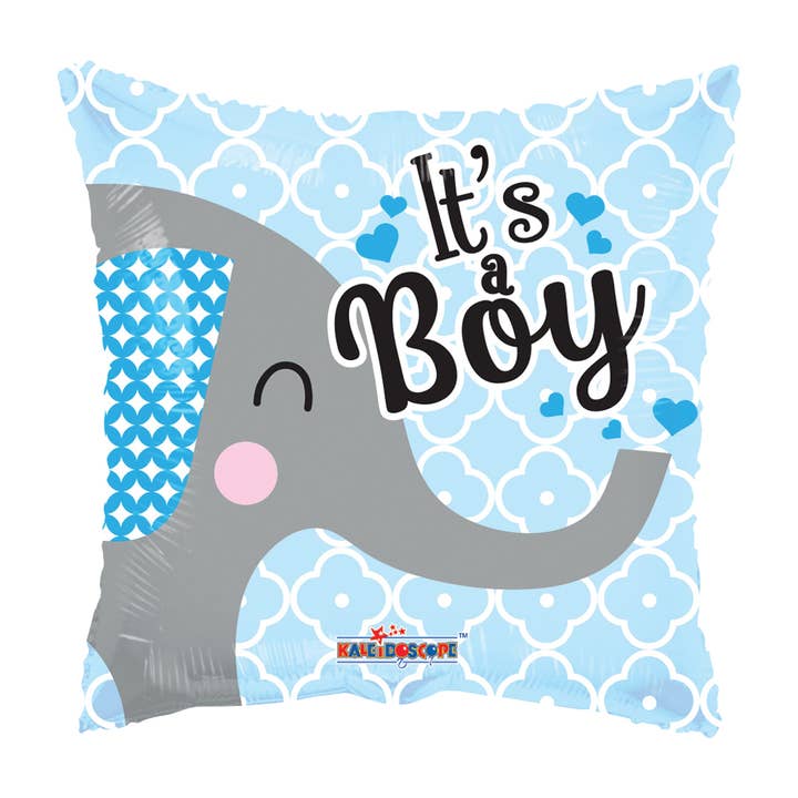 It's a Boy Elephant Foil Balloon - Bagged for wholesale by Kelli's