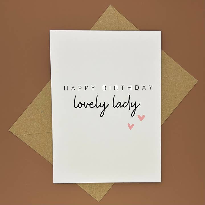 Lovely Lady Birthday Card for wholesale by Swale Studios