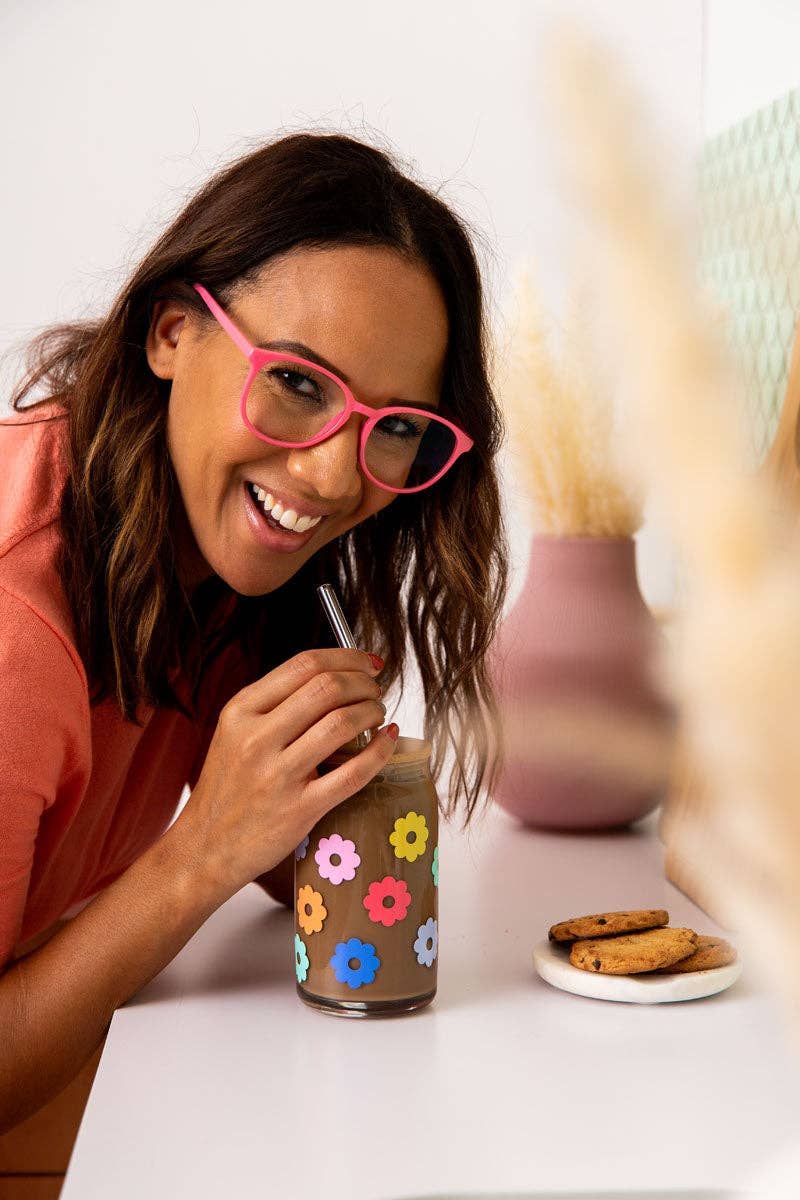 Talking Out of Turn - Wholesale Drinking Glass/Cup - Holiday Can Glass w/Lid + Straw25