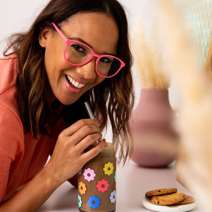 Talking Out of Turn - Wholesale Drinking Glass/Cup - Holiday Can Glass w/Lid + Straw25