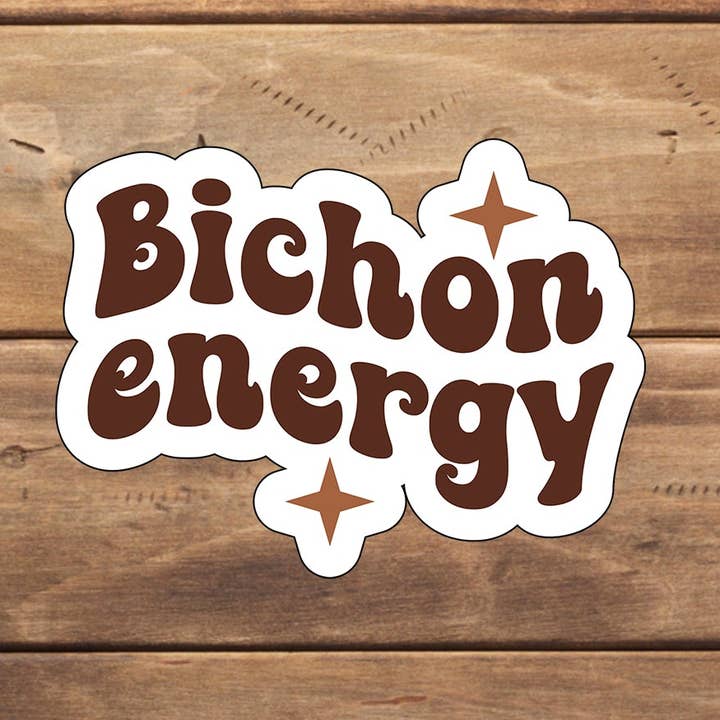 Bichon energi klistermærke, Vinyl klistermærke, bærbar klistermærke, tablet klistermærke for engroshandel hos C3DAR Design