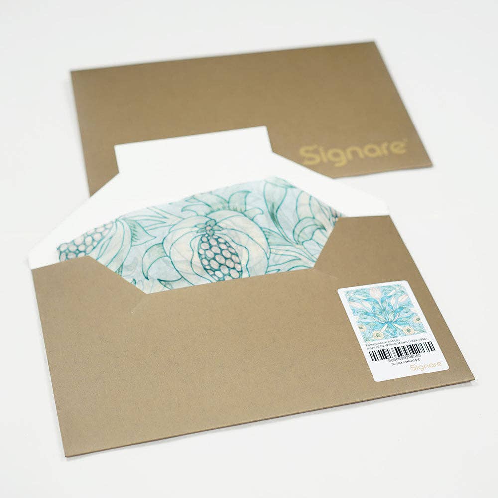 Signare Tapestry - Wholesale Scarf - Women's - William Morris Pomegranate & Lily - 100% Pure Silk Scarf1