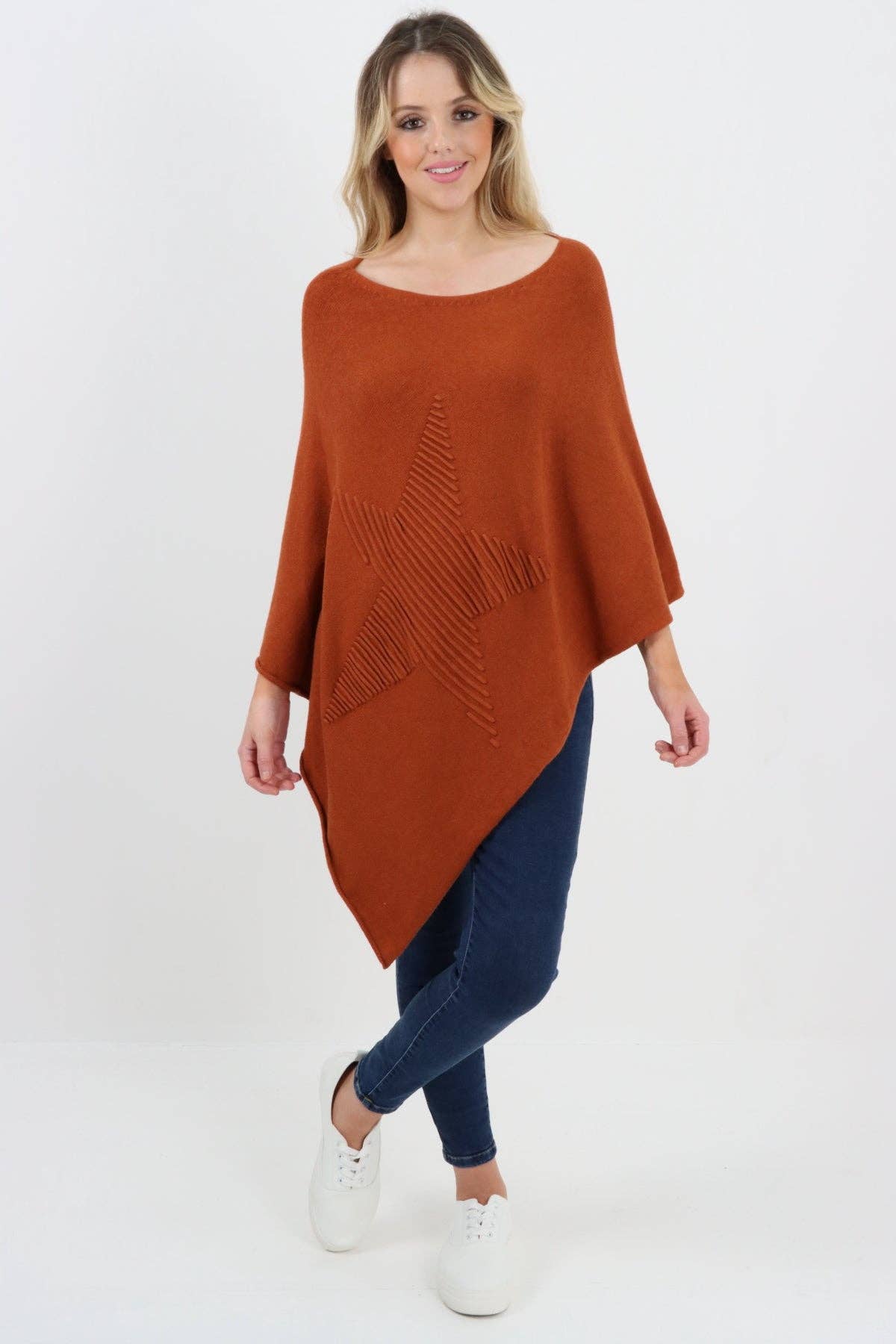 Miss Bold – wholesale Poncho – Women's – Italian Knitted Lagenlook Star Poncho42