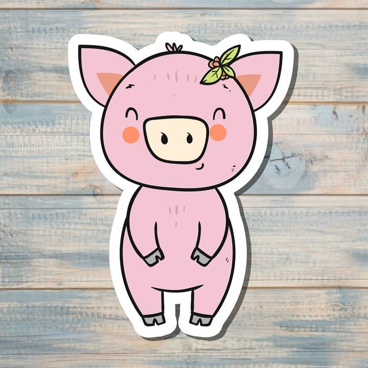 Niedlicher Bauernhof-Schwein-Aufkleber | Aufkleber oder Magnet für den Großhandel von Handmade by Marlayna
