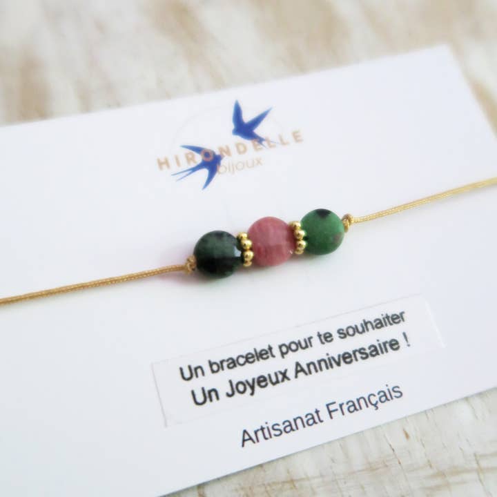 Hirondelle Bijoux - Wholesale Beaded Bracelet - adjustable gemstone bracelets sold in a set of 105