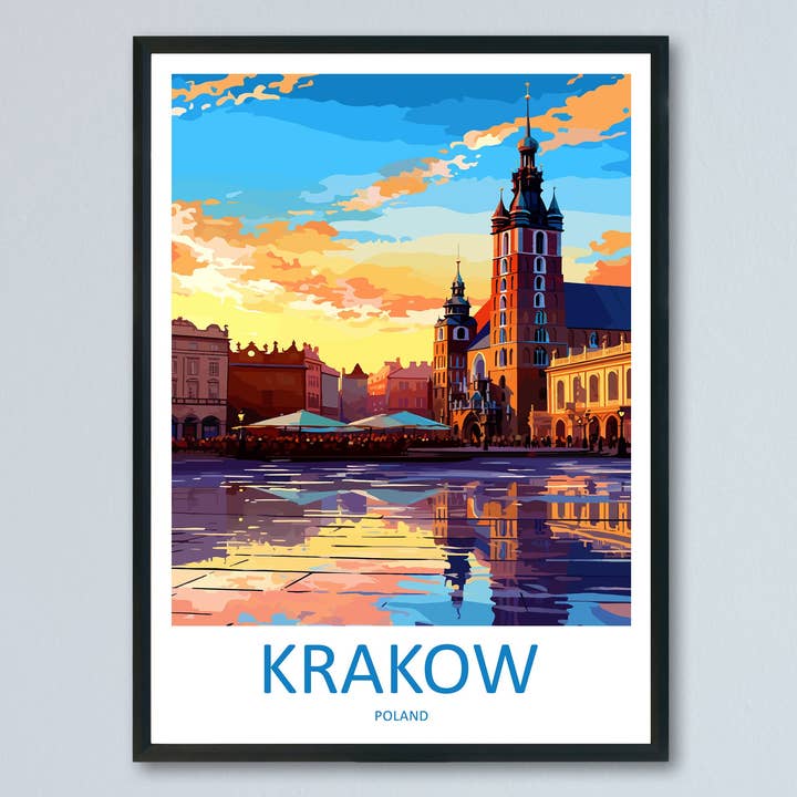 Impression murale de voyage à Cracovie Décoration murale Cracovie Décoration intérieure Cadeau Cracovie Amateurs d'art Cadeau pour amateur d'art Art mural de voyage à Cracovie pour la vente par TravelzonaArt