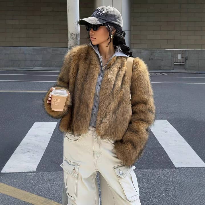 Marayn - Wholesale Jacket - Women's - Luxury Faux Fur Jacket Chic AutumnWinter European Style12