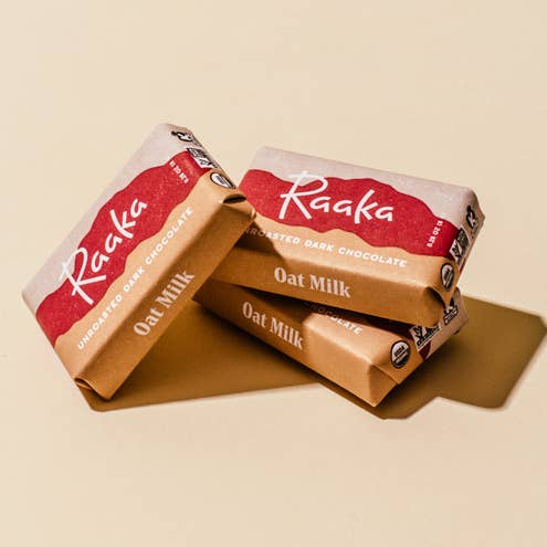 Raaka Chocolate - Wholesale Chocolate Bar - 58% Oat Milk Mini Chocolate Bars (100ct box)