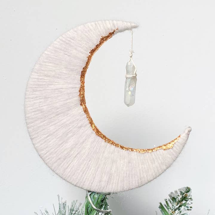 Halvmåne-juletræstopper med kobber for engroshandel hos The Cosmic Workroom