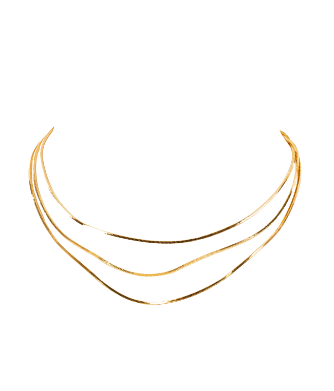 HoopLa - Wholesale Link & Chain Necklace - Trippy- 3 Wheat Necklace Stack- Waterproof- 18K Gold PVD9
