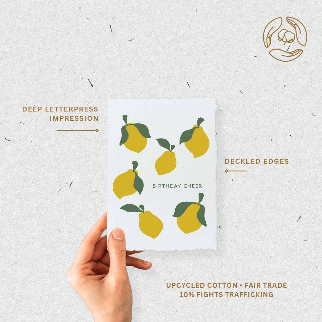Paper Baristas – wholesale Birthday card – Lemon Birthday Cheer | Eco-Friendly Fair Trade Greeting Card3