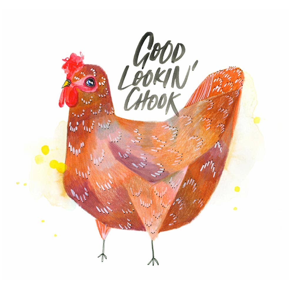 Natalie Martin | Australian Watercolour Artist - Wholesale Everyday Greeting Card - 'Good Lookin' Chook' Greeting Card1