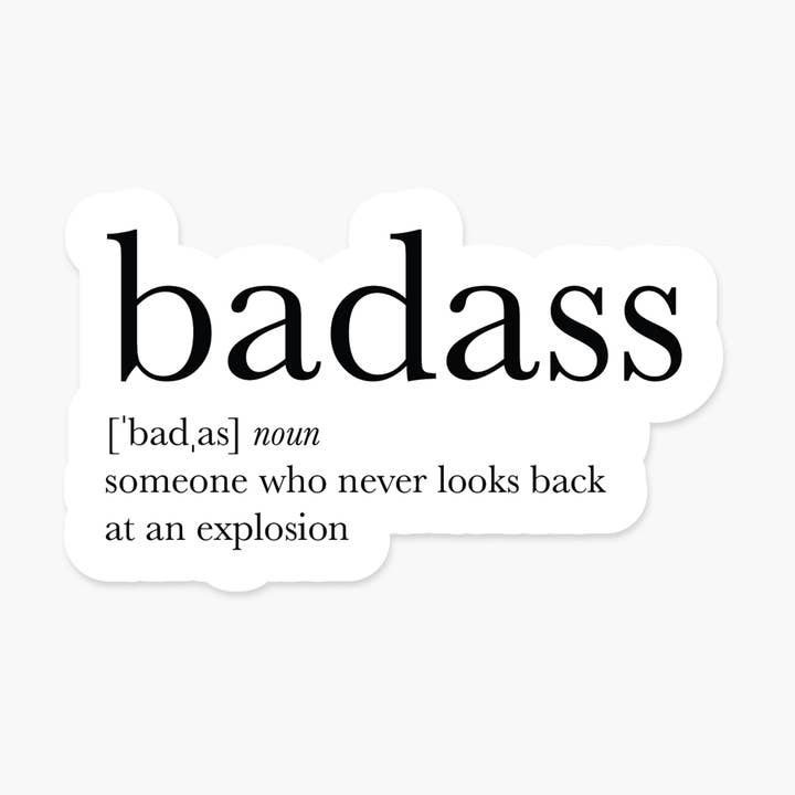 Badass Definition 3.5 x 2.75 pulgadas - Pegatina diaria para venta al por mayor de Footnotes
