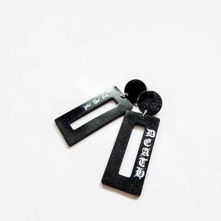 Til Death Earrings Black for wholesale by Lovesick Rebel