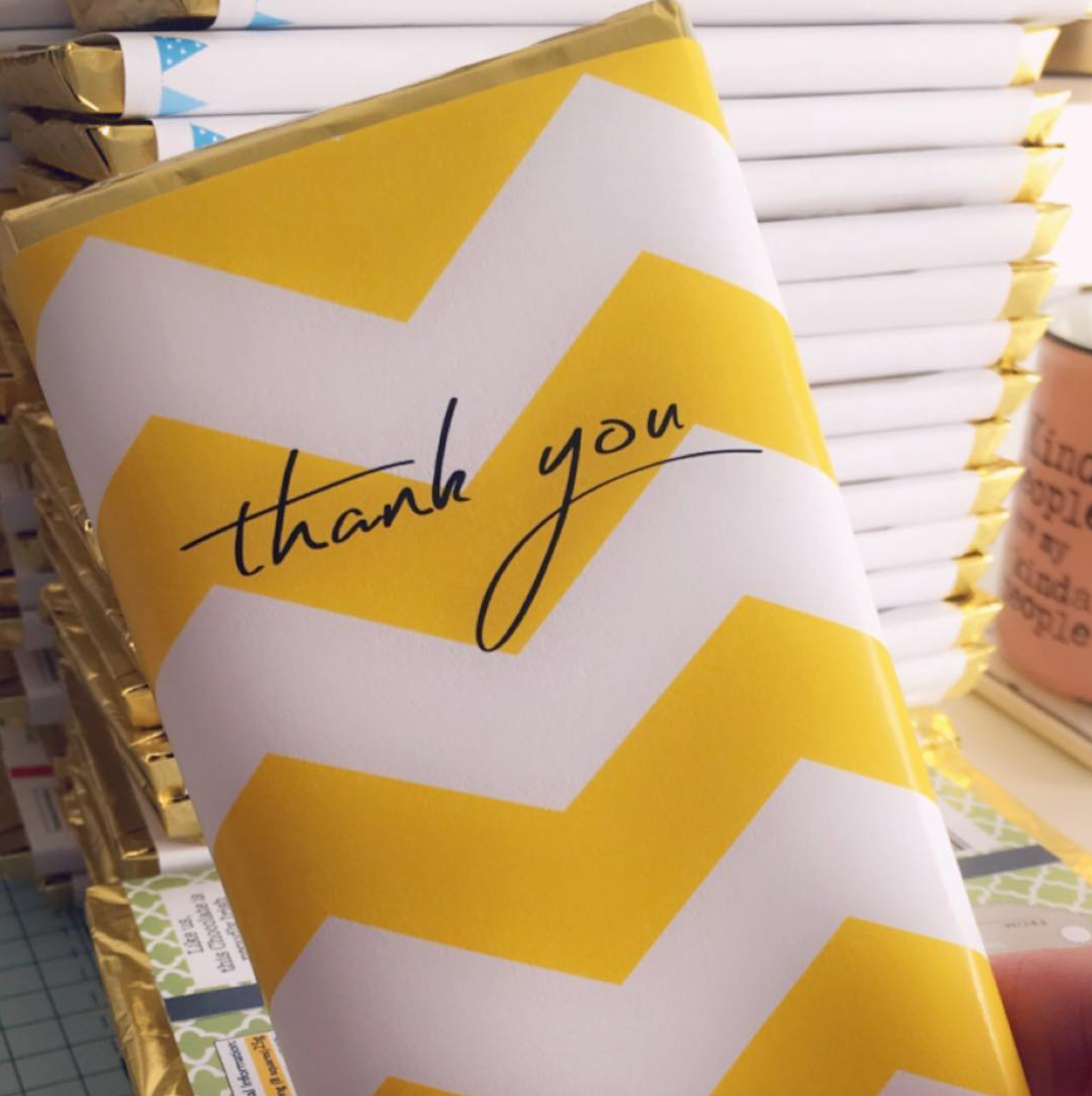 Sweet Living Kilkenny - Wholesale Chocolate Bar - Thank You (Chevron Design)1