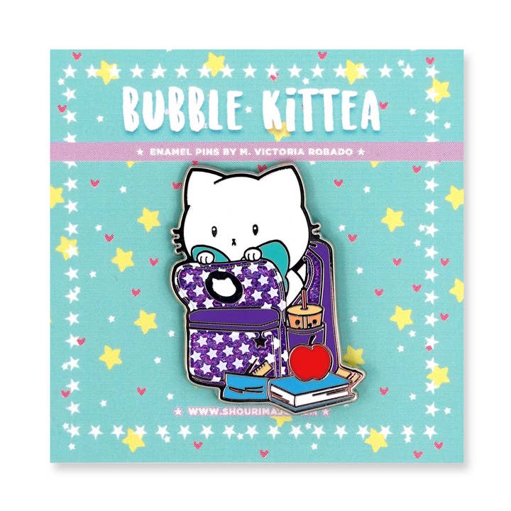 Enamel Pin Bubble Kittea Terug naar school voor wholesale door SHOURIMAJO