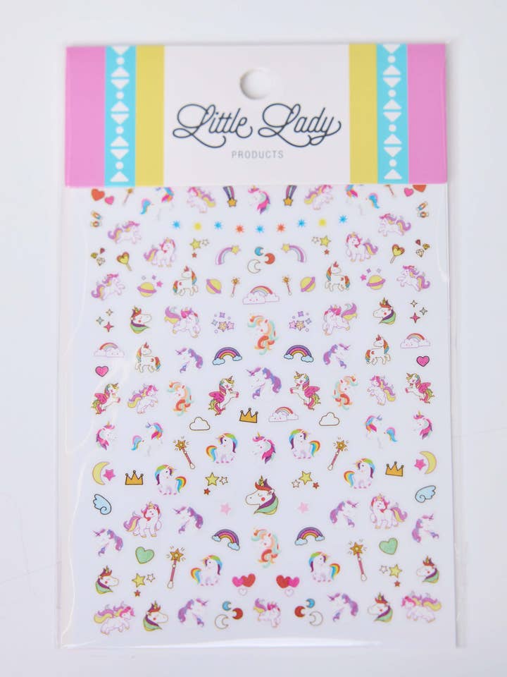 Unicorn Party Nail Stickers for wholesale by Little Lady Products