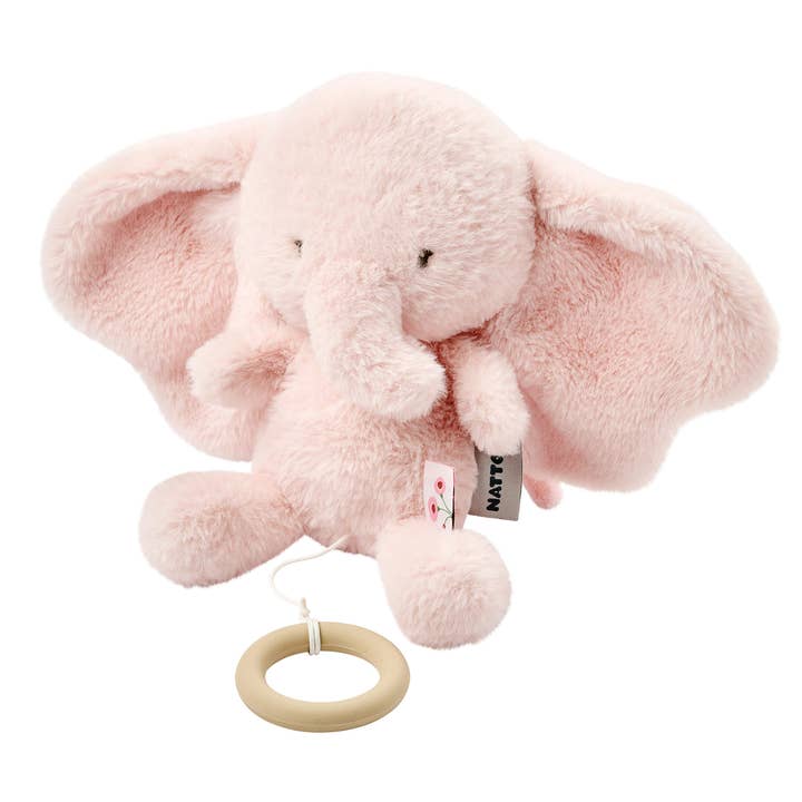 FanFan Jouet Musical Éléphant Câlin - 25 cm - Peluche Douce avec Musique - Rose pour la vente par Nattou