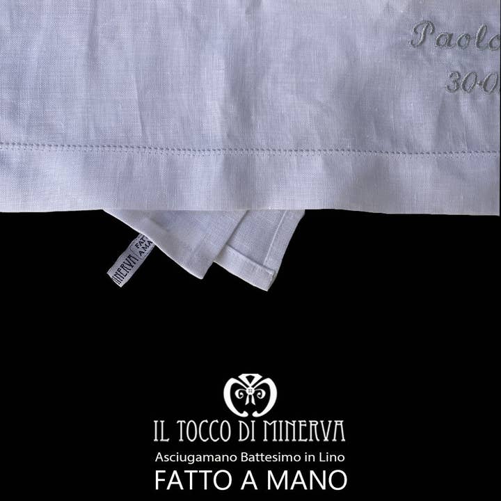 Toalla de bebé de lino personalizable Hecho a mano - Artesanal para venta al por mayor de Il Tocco di Minerva