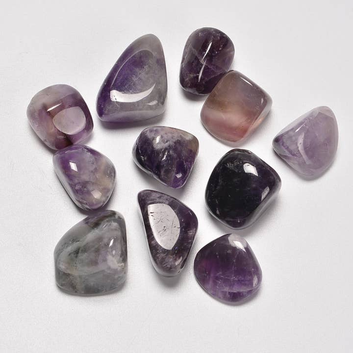 20-30mm Amethyst Tumbled Stones Gemstone Crystal for wholesale by ilovebeadsusa