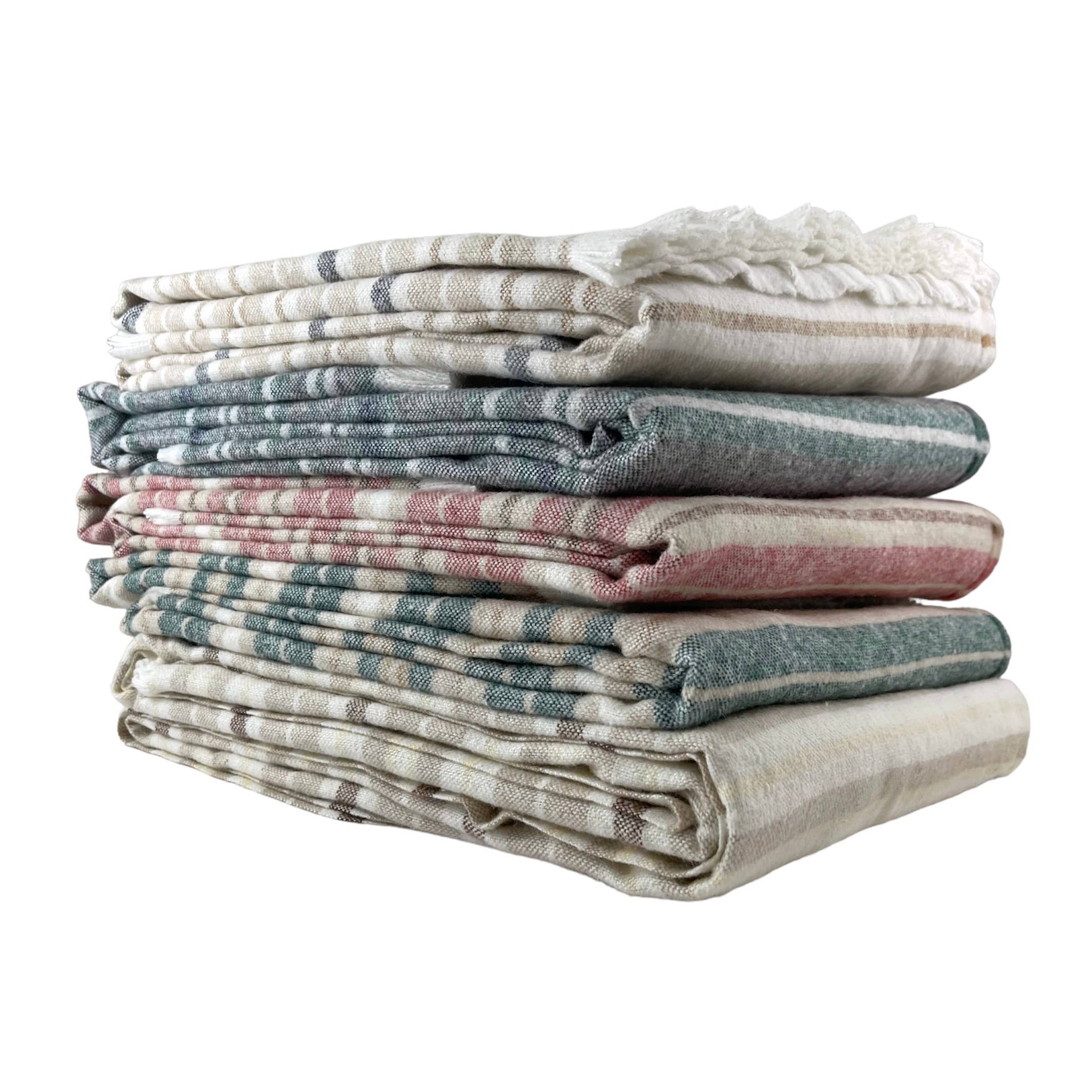 A Soft Idea - Vendita all'ingrosso Plaid - 329 - Plaid per ciglia a righe in cotone riciclato 55" x 70"4