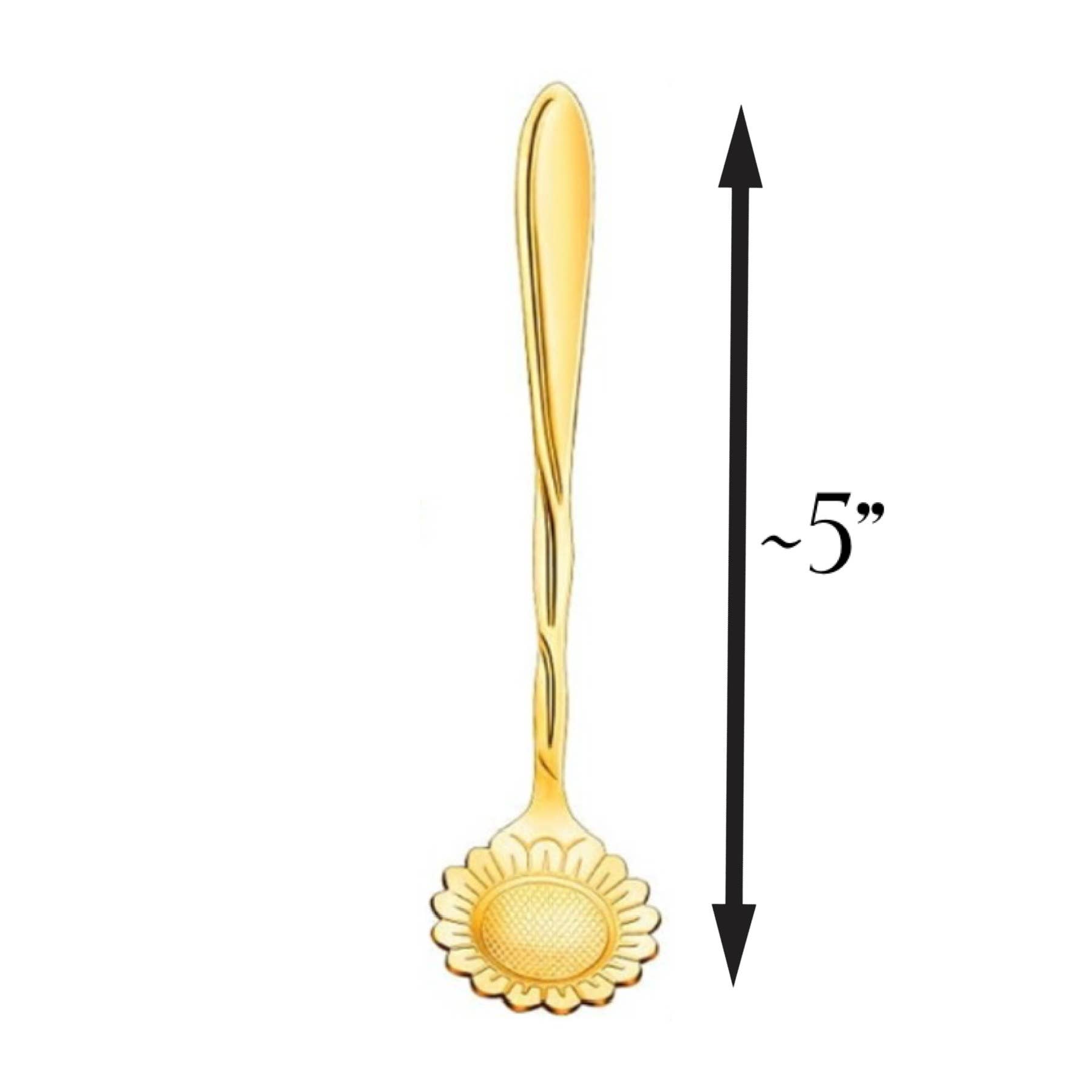 Broken Record Boutique - Wholesale Kitchen Spoon - "Wildflower" Gold Flower Spoons Coffee Tea Sugar Spoon Gift2