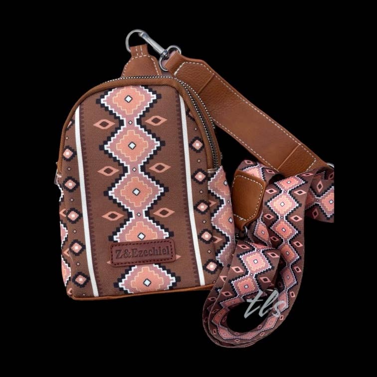 The Lyrical Spirit, LLC - Wholesale Crossbody Bag - Women's - Laney Aztec Patterned Sling Bag0