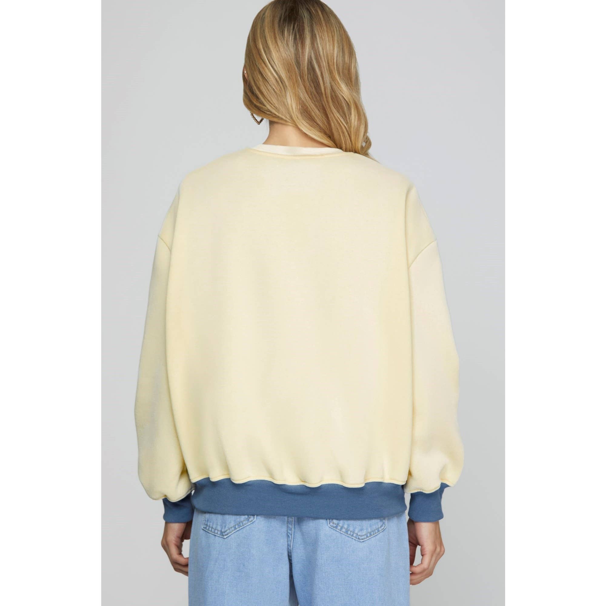 CREME BLUSA DE CAMISOLA JEANS COM REMENDO para venda a revendedores na Faire2