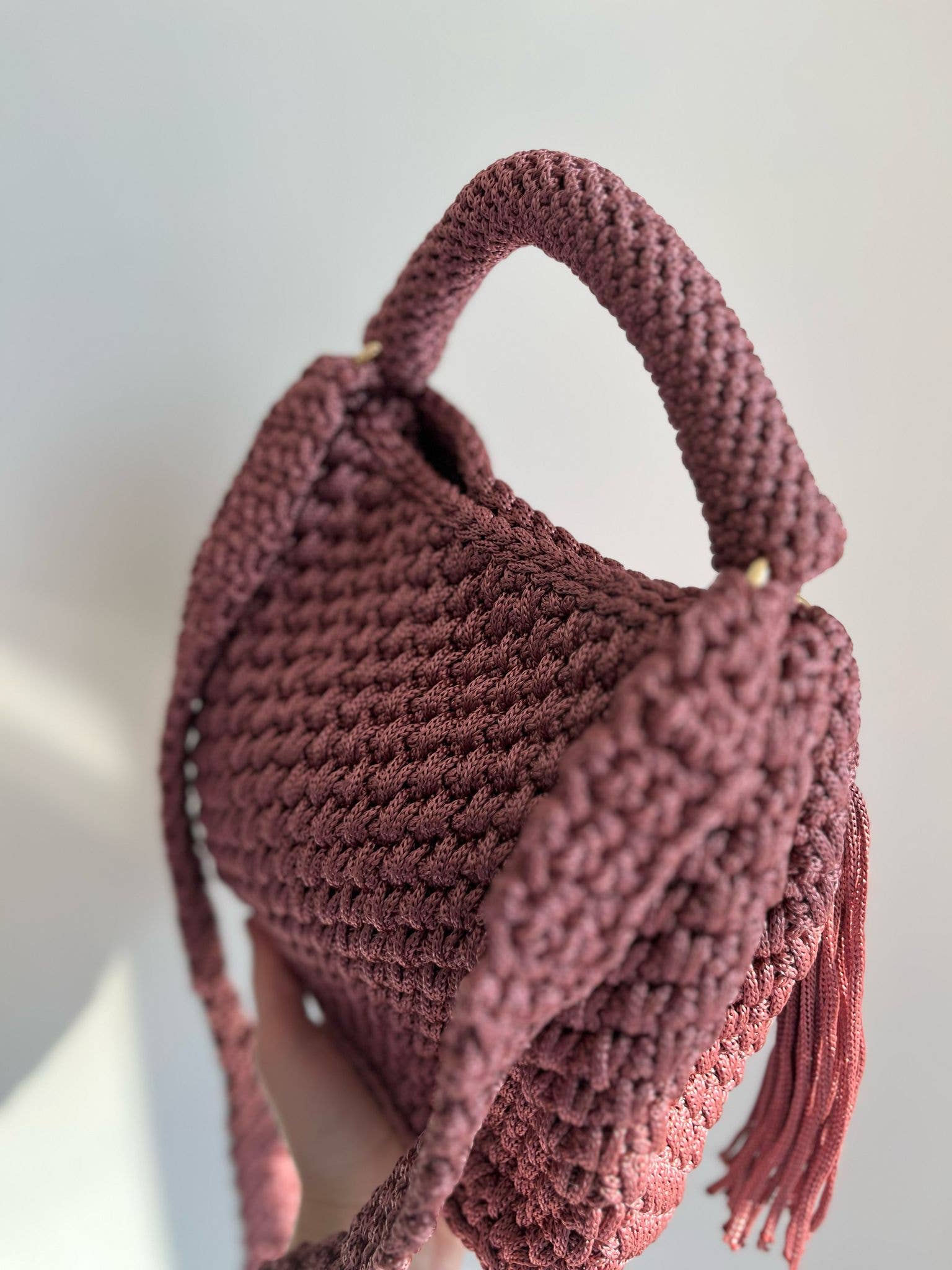 CHQEL – wholesale Shoulder bag – women's – CHQEL Polyester Macrame Shoulder Bag Handmade Crochet Bag6