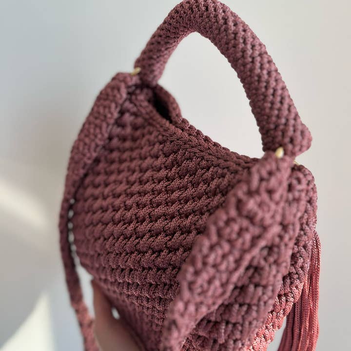 CHQEL - Wholesale Shoulder Bag - Women's - CHQEL Polyester Macrame Shoulder Bag Handmade Crochet Bag6
