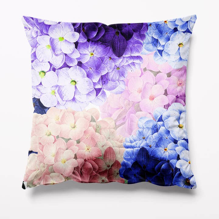 Hydrangea Floral Velvet Cushion for wholesale by Kitsch Republic