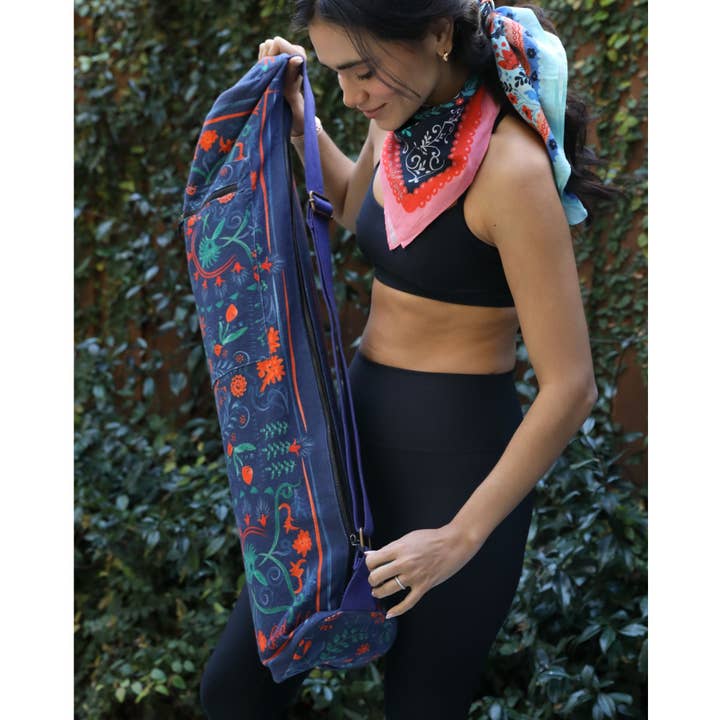 Good Life Yoga Mat Bag - Cobalt Orange for wholesale on Faire1