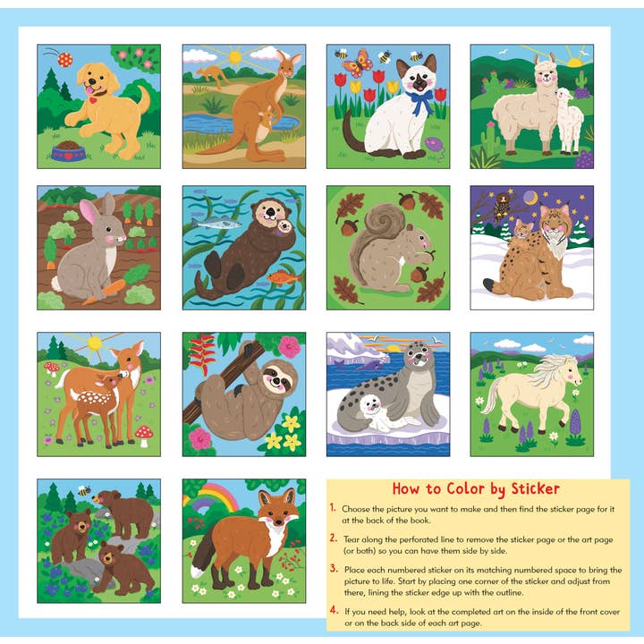Peter Pauper Press - Wholesale Sticker - Kids & Baby - My First Color-by-Sticker Book -- Furry Friends