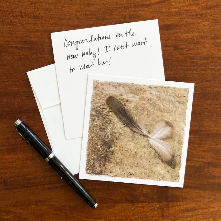 Tarjeta de felicitación con plumas en para venta al por mayor de Whispered Light Greeting Cards