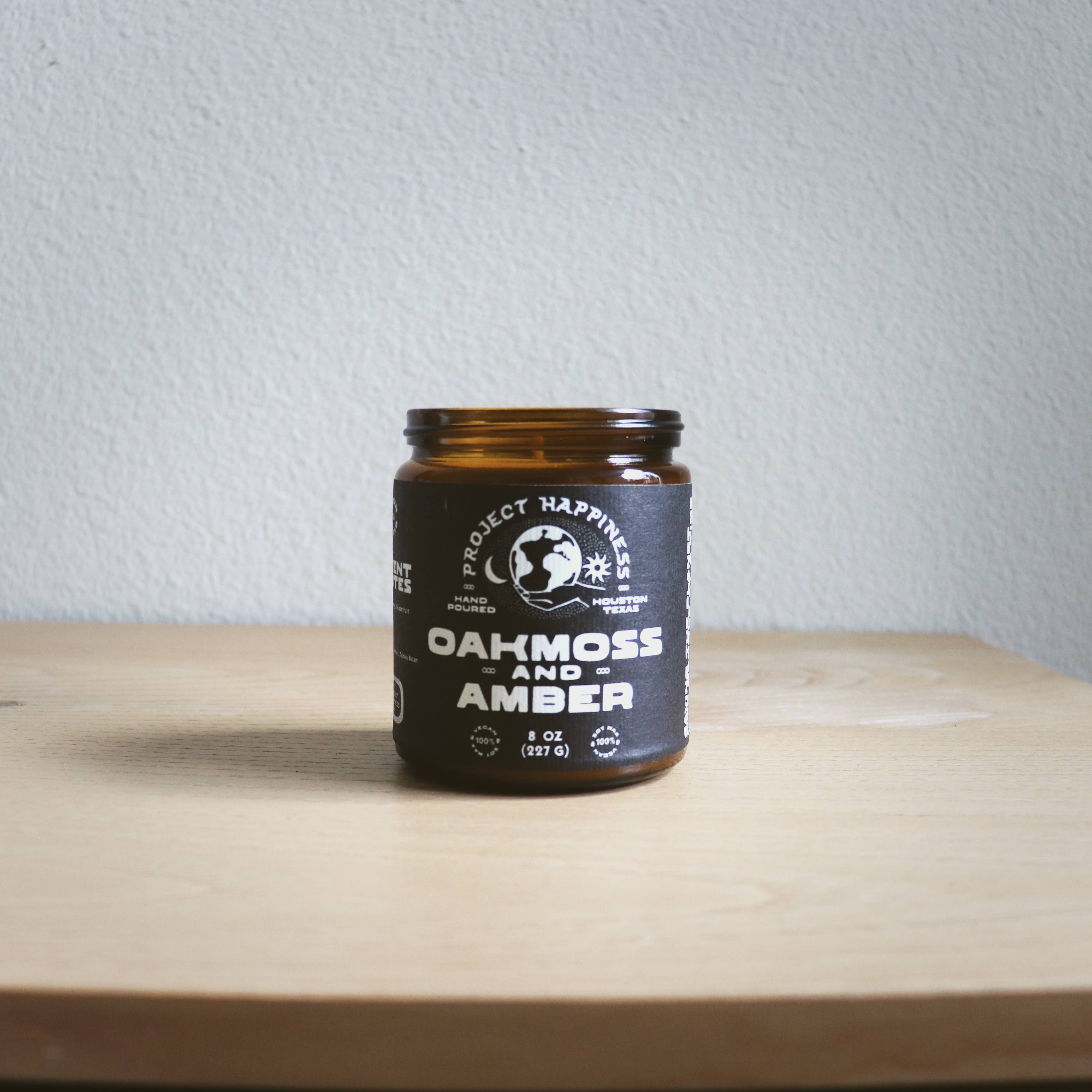 Project Happiness Candle Co. - Wholesale Jar/Filled Candle - Oakmoss and Amber Soy Candle - 8oz9