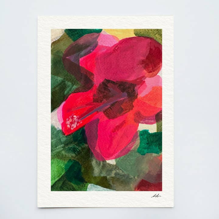 Abstract Pink Flower Art Print, Botanical Modern Art for wholesale by Michele Renee Atelier