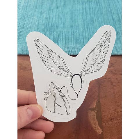 Music Heart Vinyl Sticker for wholesale by Samoot Design Inc