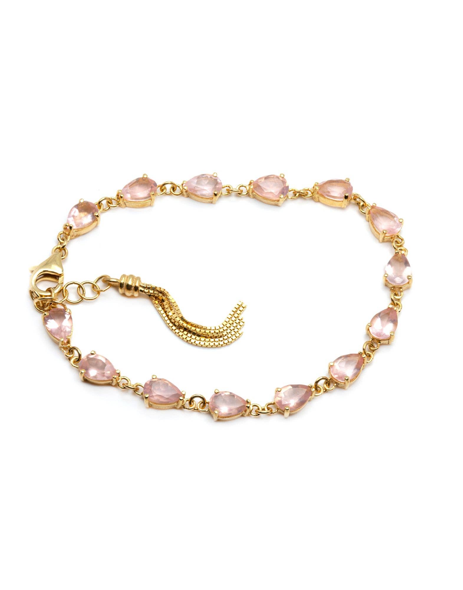 THAIS BERNARDES GIOIELLI - Wholesale Tennis Bracelet - Tennis Bracelet Drops Pink Quartz
