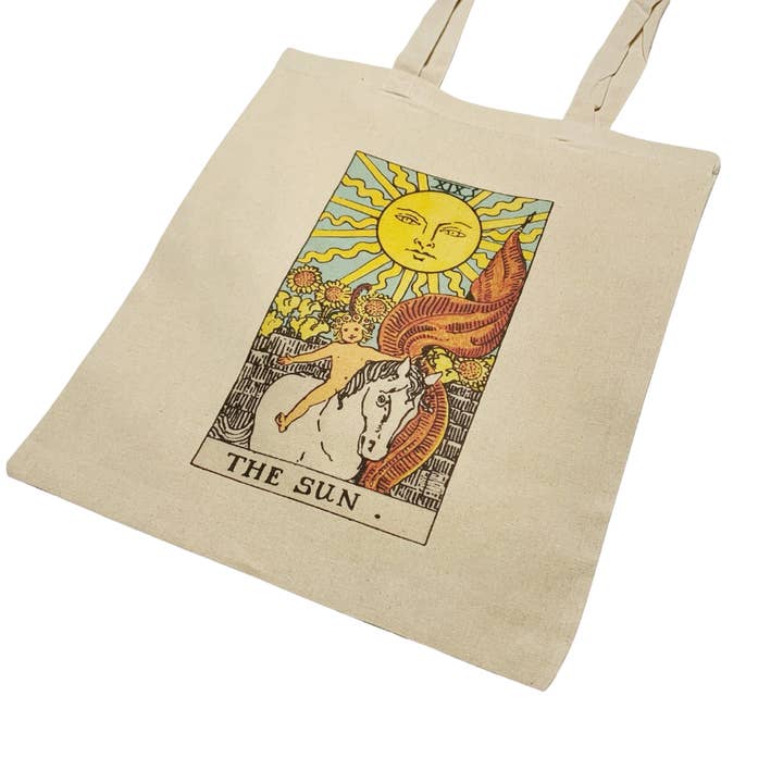 Zodiac Tote Bag 'The Sun' Star Sign Vintage Art and other Purchase Wholesale iridescent tote bag. Free Returns & Net 60 Terms on Faire trending on Faire.