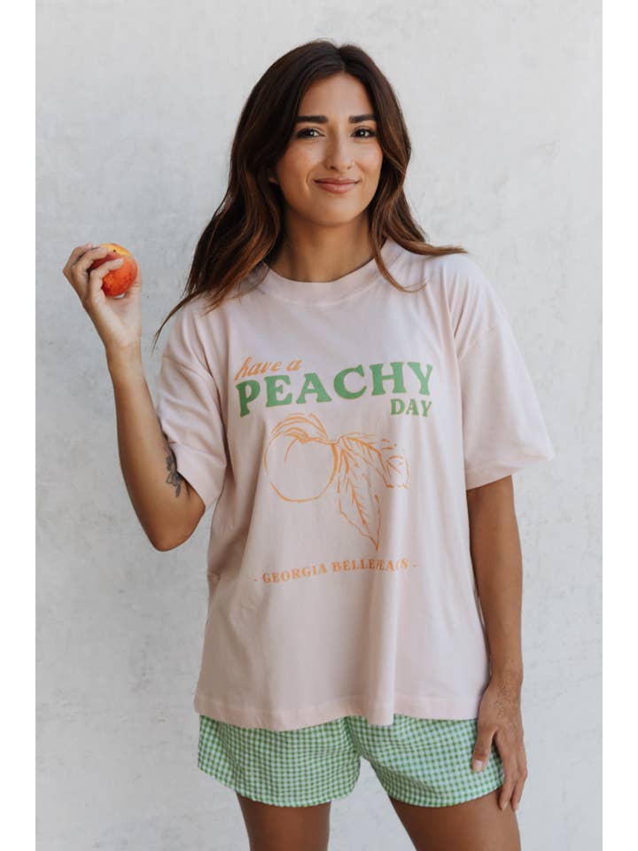 Crowned Free - Wholesale Screen Printed T-Shirt - Women's - Have a Peachy Day Tee 2