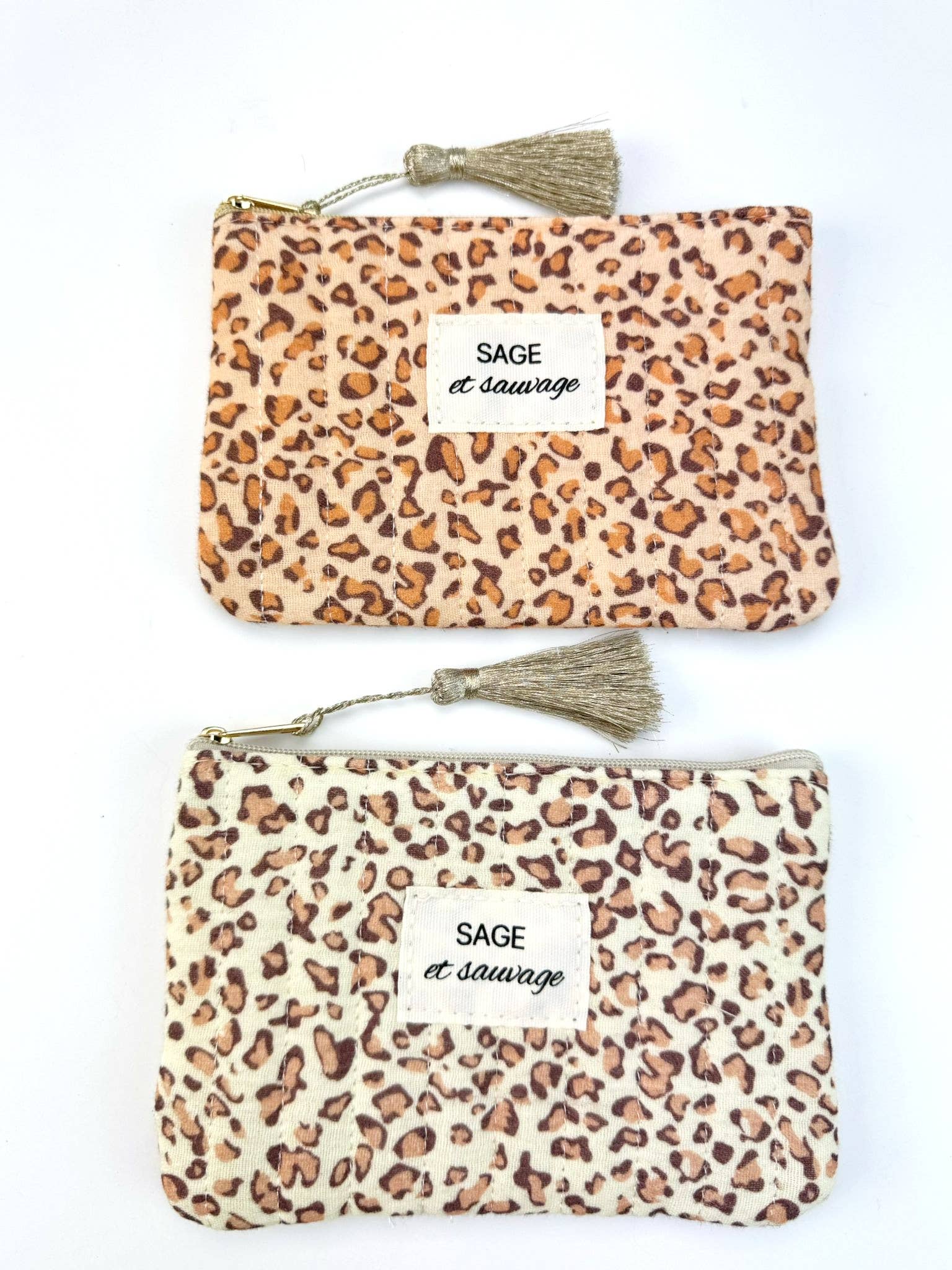 LOLO & YAYA - Wholesale Pouch - Unisex - "SAGE and wild" pouch, 16cm X 10cm leopard0